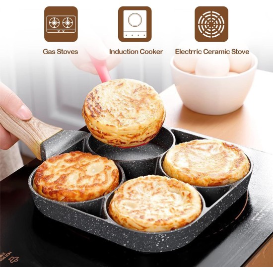 4 Hole Non-stick Egg Pancake Frying Pan