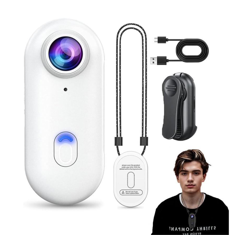 Wearable Necklace 4K Thumb Action Camera with Spring Clip Wearable Necklace 4K Thumb Action Camera with Spring Clip