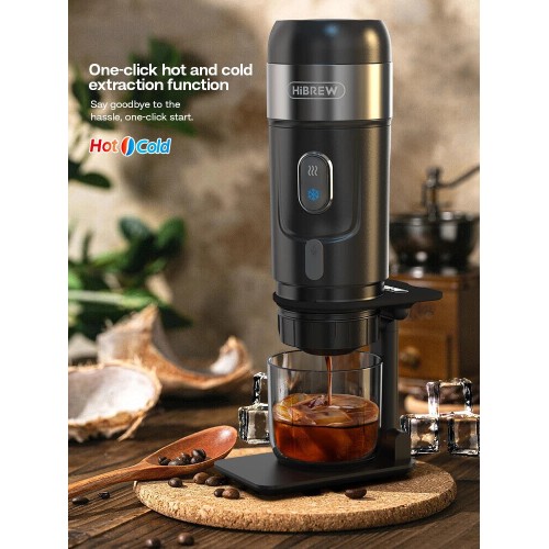 HiBREW H4A Portable Hot & Cold Brewing Coffee Machine - Black Color