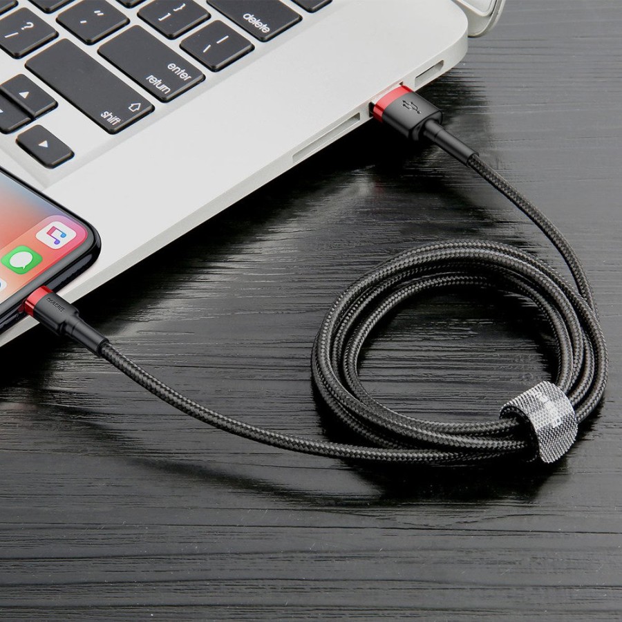 Baseus Cafule USB Lightning Cable 2.4A 1m - Red+ Black