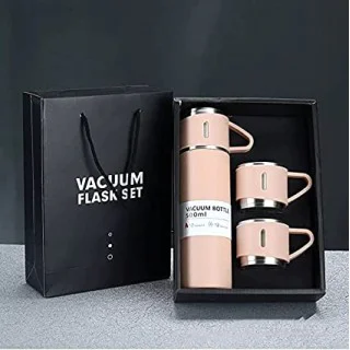 JYSR Vacuum Flask Set 3 Cups 500 ml for Hot & Cold Drink Flask