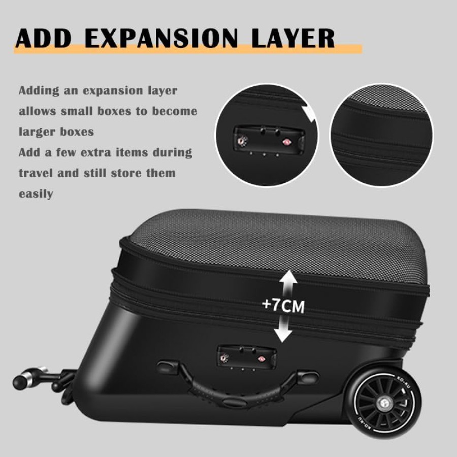2-in-1 Children Ride-On Suitcase Luggage Travel Bag - Pink