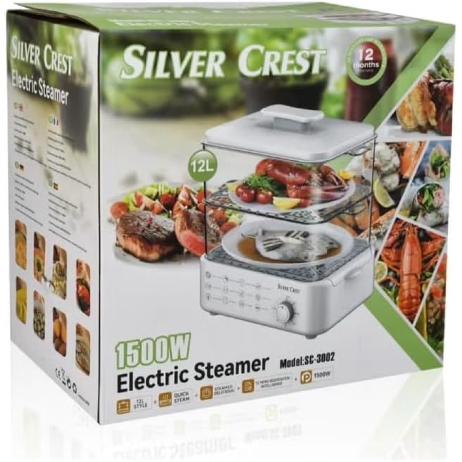 Multi-Functional Electric Steamer 12L Capacity with Quick Steam Technology 1500W