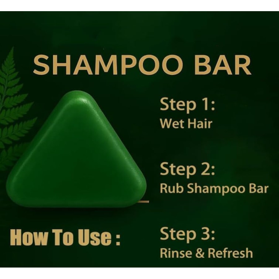 Natural Solid Shampoo Bar with Green Herb Extract