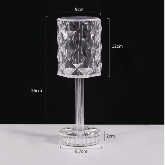 Rose Crystal Diamond Table Lamp,USB Rechargeable