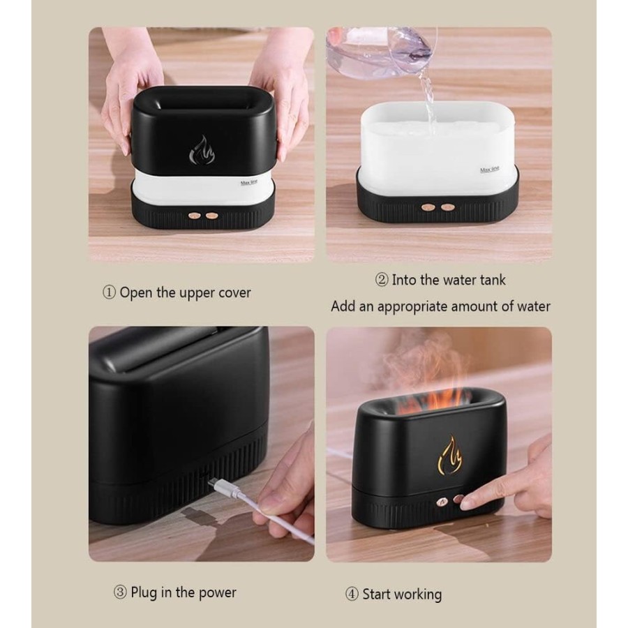 Flame Aroma Diffuser For Rooms Mist Humidifier