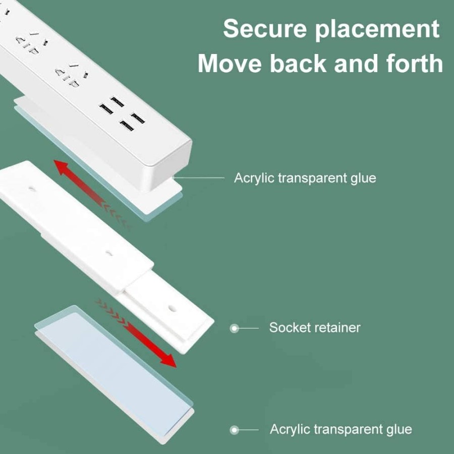 Wall Mount Adhesive Multipurpose Power Strip Holder Wall Mount Adhesive Multipurpose Power Strip Holder