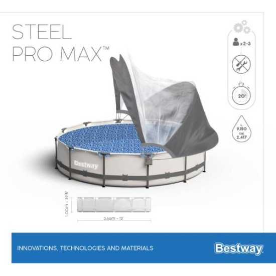 BESTWAY Steel Pro Max Pool Set with Enclosure - 5619N (366x100cm)