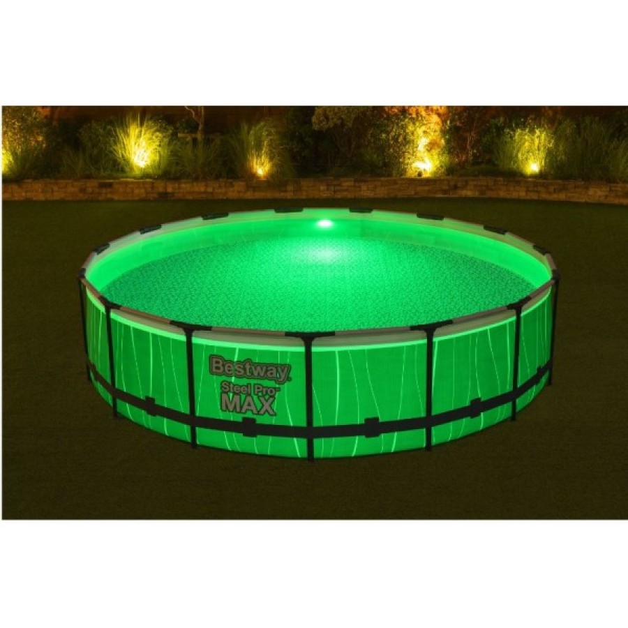 BESTWAY Steel Pro MAX Round Above Ground Pool Set with LED Light - 561GD (457x107cm) BESTWAY Steel Pro MAX Round Above Ground Pool Set with LED Light - 561GD (457x107cm)