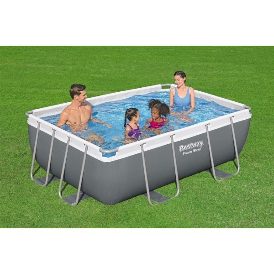 BESTWAY Power Steel Rectangular Frame Pool- 56629 (282x196x84cm) BESTWAY Power Steel Rectangular Frame Pool- 56629 (282x196x84cm)