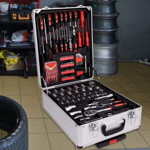 999 PCS Tool Set Mechanics Tool Kit Wrenches Socket w/Trolley Case