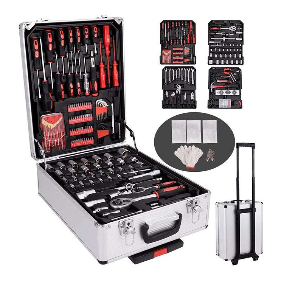 999 PCS Tool Set Mechanics Tool Kit Wrenches Socket w/Trolley Case