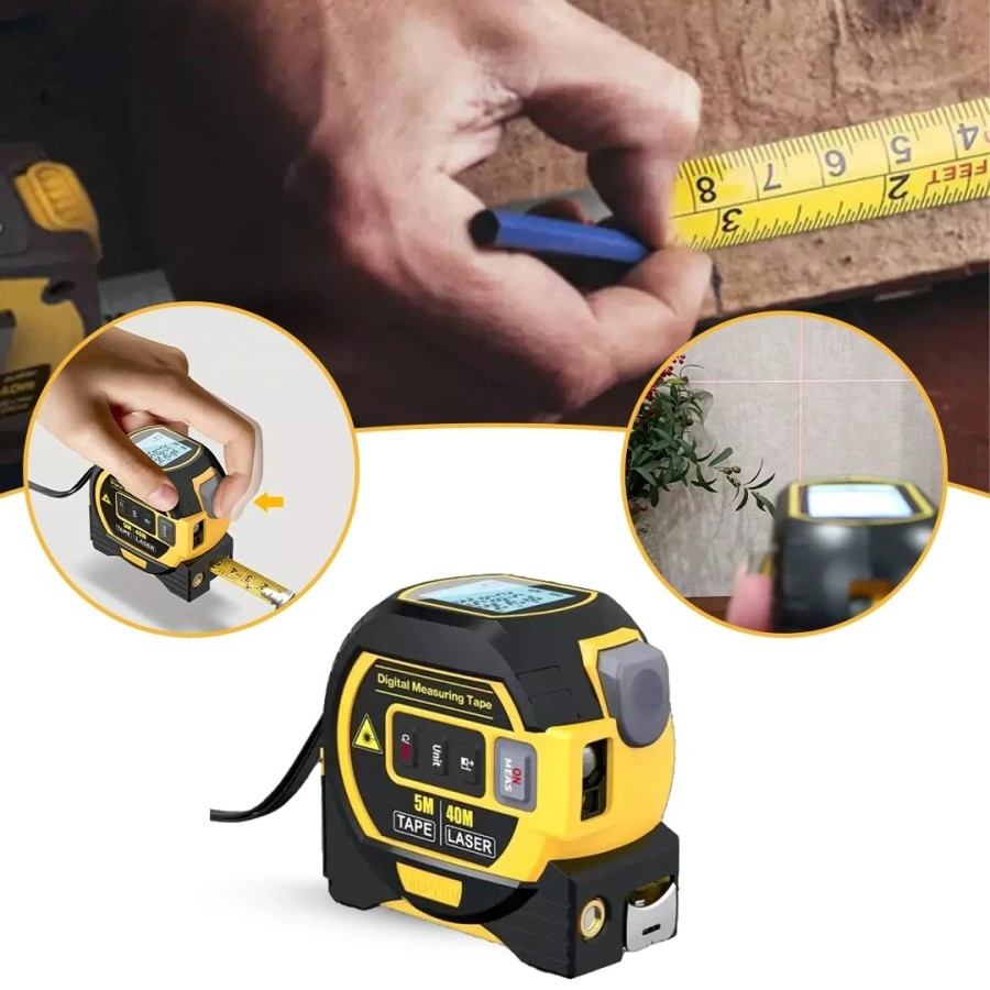 4-in-1 Digital Laser Tape Measure with 131Ft/40m Infrared Laser