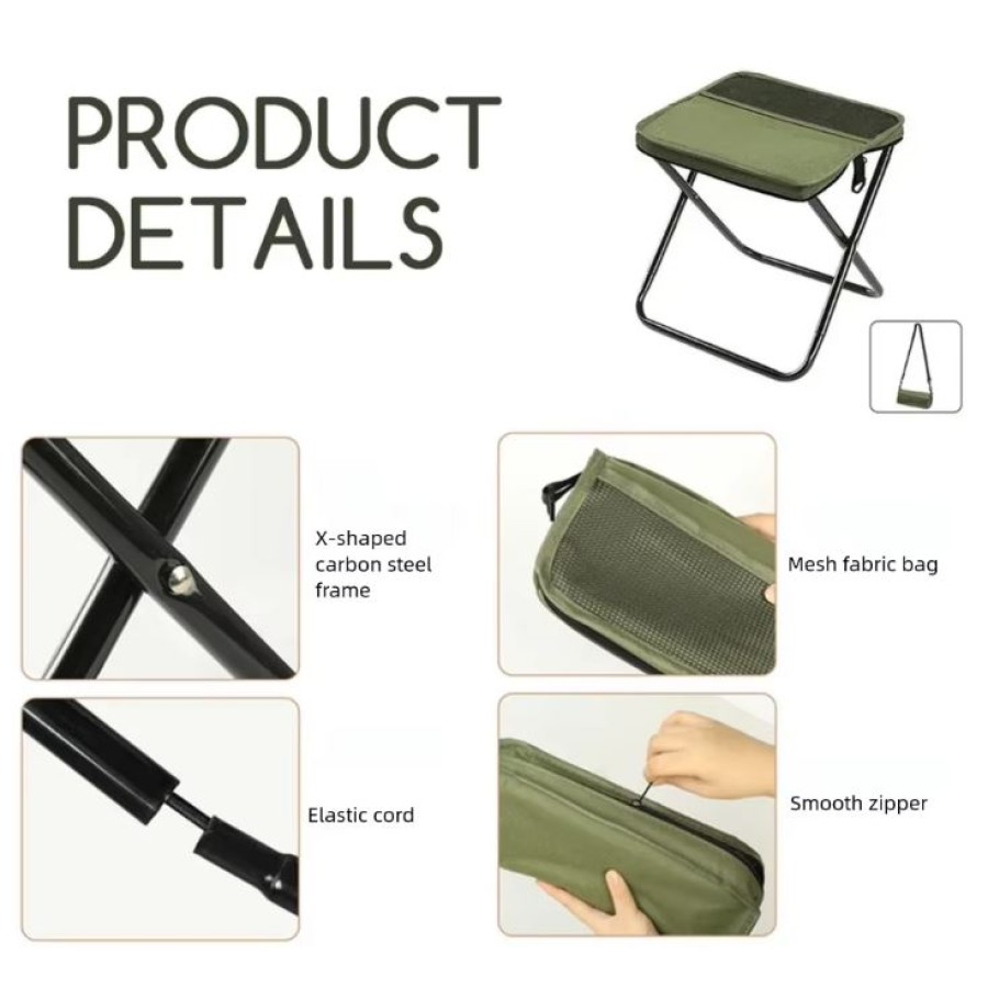  Folding Camping Stool with Carry Bag