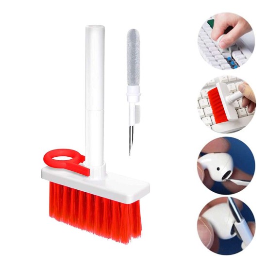 5 In 1 Keyboard Cleaning Brush Kit Soft Brush, Keyboard Dust Cleaner - Orange