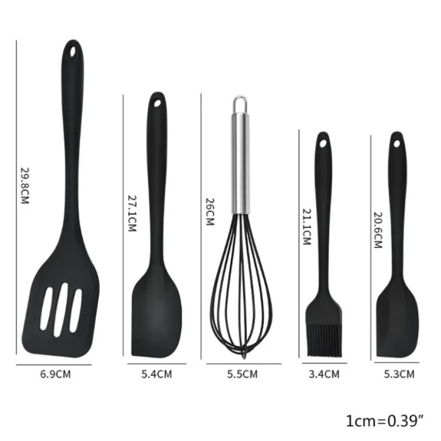 5 PCS Silicone Cooking Kitchen Utensils