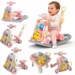 Multifunction 6-in-1 Baby Walker Rocking Chair Toy with Music - Pink (14241) Multifunction 6-in-1 Baby Walker Rocking Chair Toy with Music - Pink (14241)