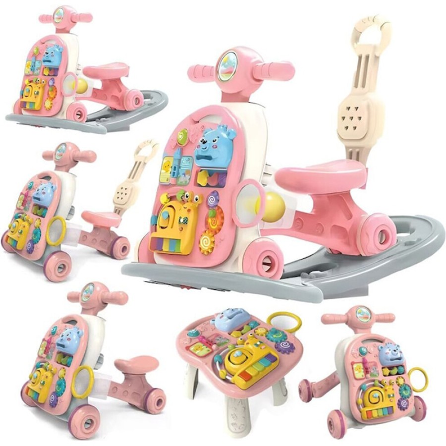 Multifunction 6-in-1 Baby Walker Rocking Chair Toy with Music - Pink (14241)