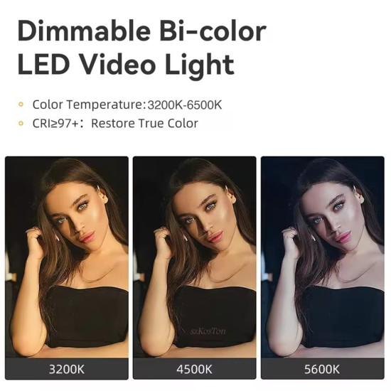 Led Light Kit Led 600+ Batteries +stand (3200-6500K)
