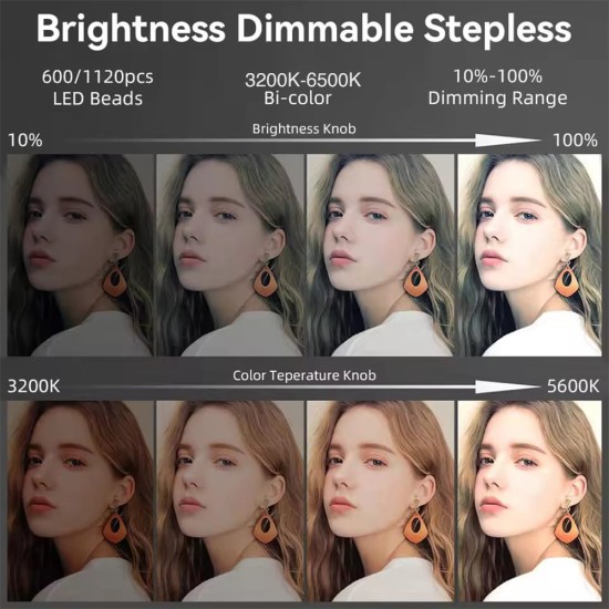 Led Light Kit Led 600+ Batteries +stand (3200-6500K)