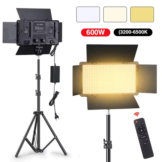 Led Light Kit Led 600+ Batteries +stand (3200-6500K)