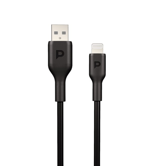 Powerology PVC Mfi Cable USB-A to Lightning 1.2M - Black