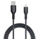 Powerology PVC Mfi Cable USB-A to Lightning 1.2M - Black