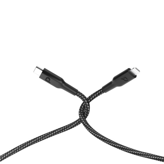 Powerology New Braided Type-C to Lightning Cable 2M PD 60W - Black