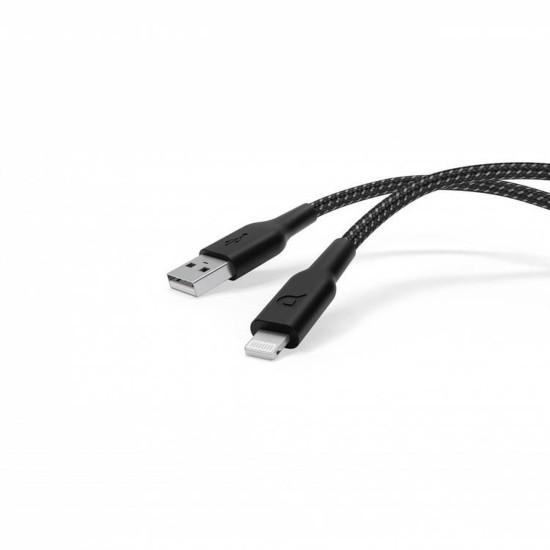 Powerology New Braided USB-A to Lightning Cable 1.2M - Black