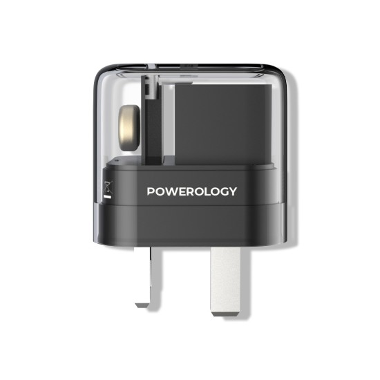 Powerology Crystalline Series Dual PD GaN Charger With Folding Plugs