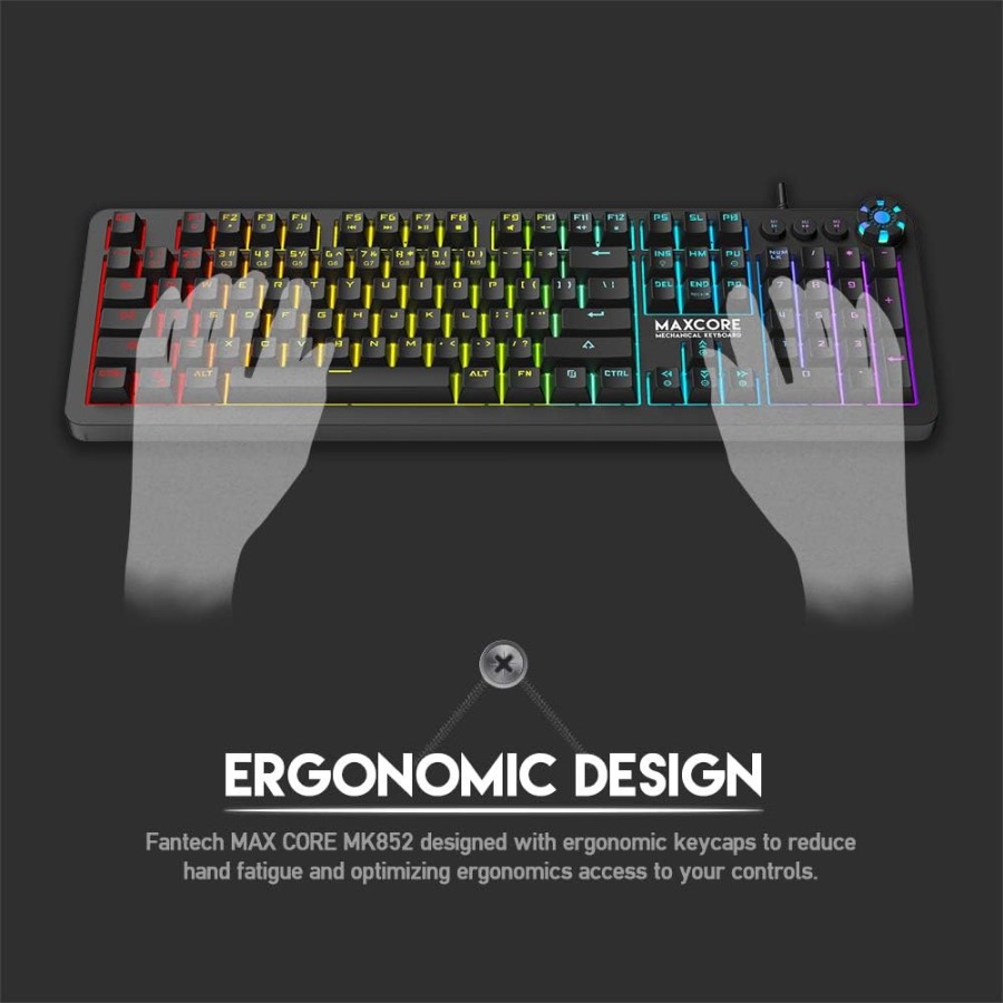 Fantech Max Core MK852 Mechanical Keyboard - BLACK (104 Keys)