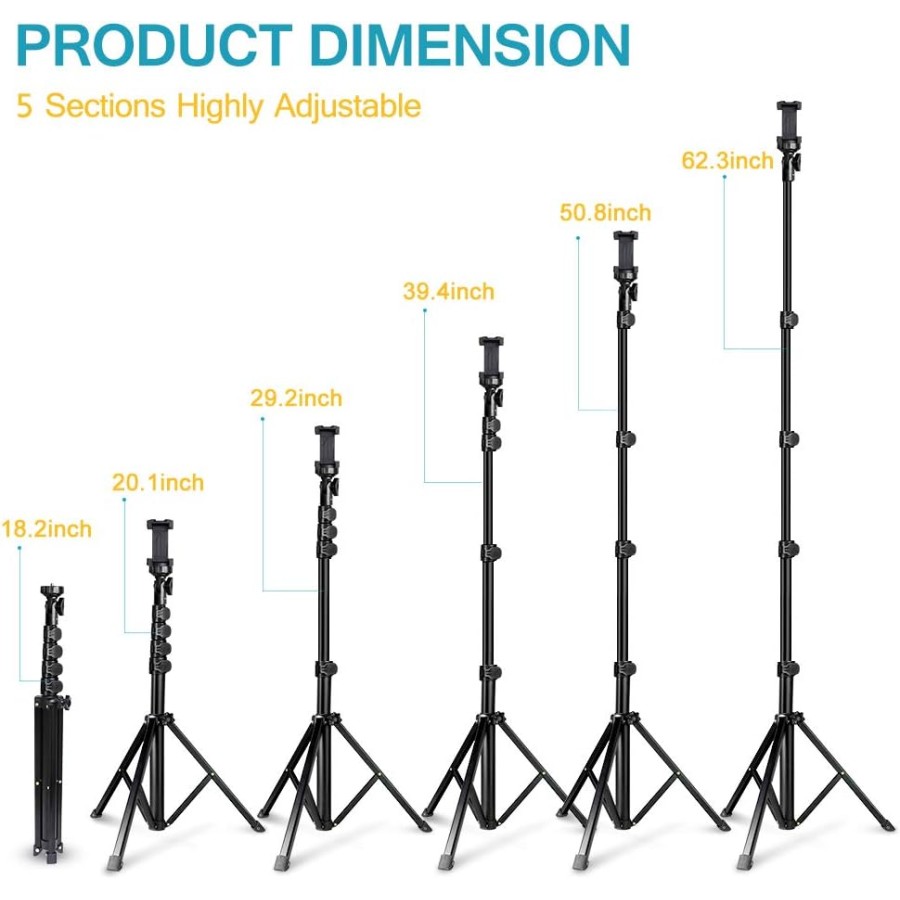 Selfie Tripod Stand with Bluetooth Remote – Compatible with Cameras & Mobile Phones