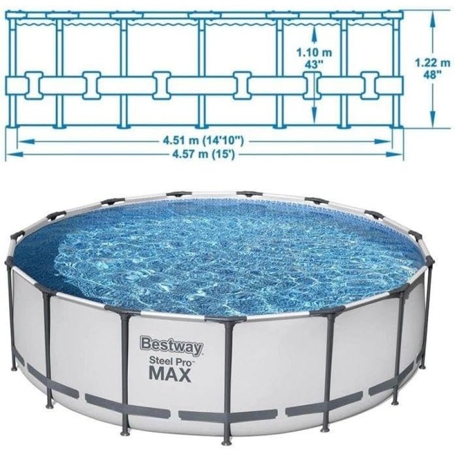 BESTWAY Steel Pro Max Round Pool Set - 56438 (457x122cm) BESTWAY Steel Pro Max Round Pool Set - 56438 (457x122cm)