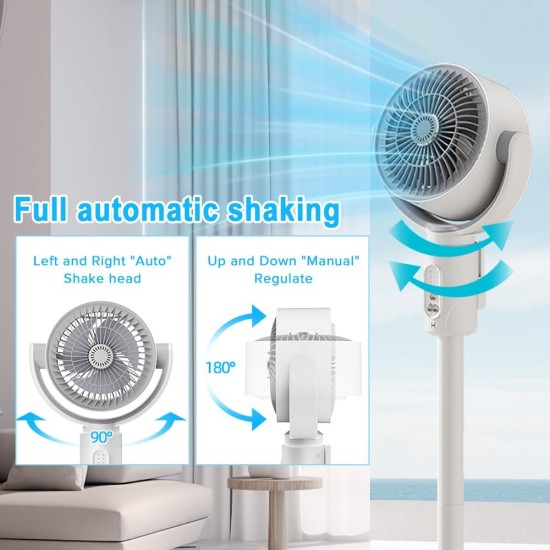 F1 Standing 180° Circulation and Adjustable Height Fan with Remote Control (Summer Fan)