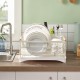 MIRALUX WASH DISH SET Kitchen Dish Drainer, Dish Rack Dish Drying Rack with Full-Mesh Storage Basket (White)