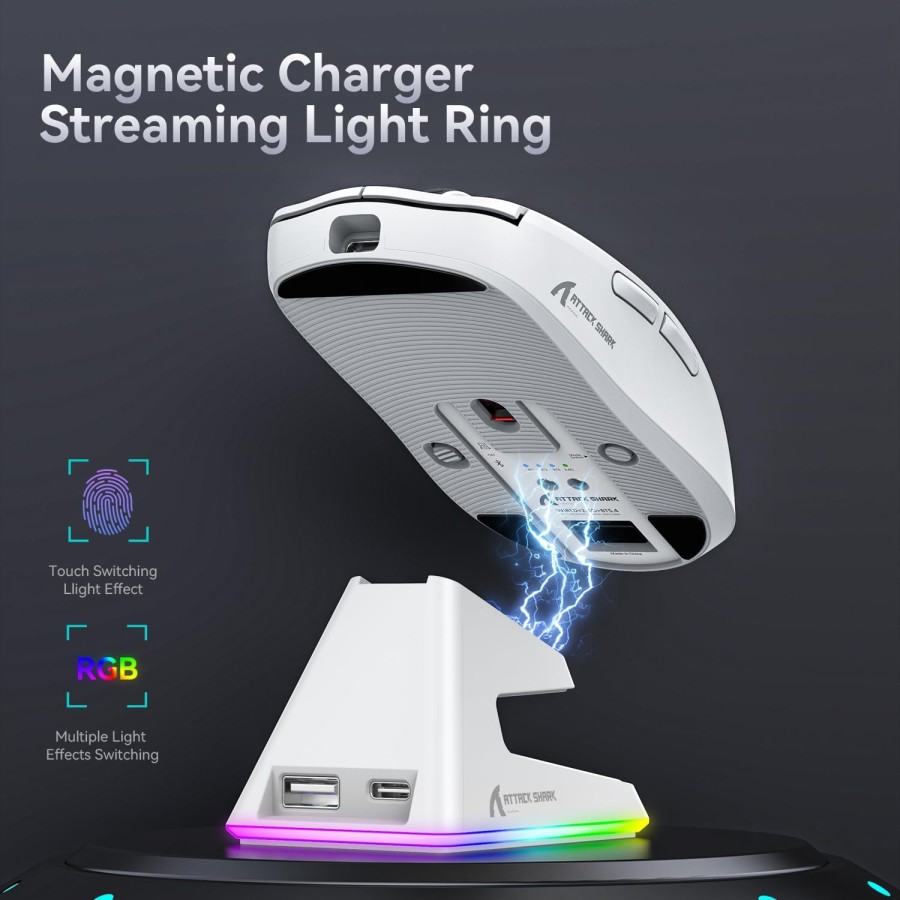ATTACK SHARK X6 SUPERLIGHT Three Modes Gaming Mouse With Charging Dock 49g ATTACK SHARK X6 SUPERLIGHT Three Modes Gaming Mouse With Charging Dock 49g