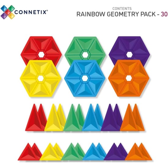 Connetix Rainbow Geometry Pack 30 Pieces