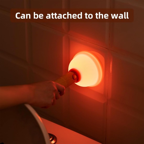 Rechargeable Silicone Night Light with Wooden Handle