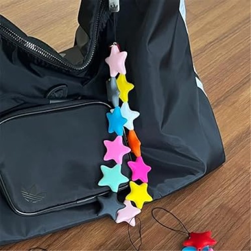 Star Shaped Phone Holder Strap Keychain - Colorful