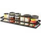MIRALUX Spice Rack Organiser Wall Mounted Pack,Hanging Seasoning Spice Rack Shelf Holder Storage for Kitchen Cabinet - Black-35CM