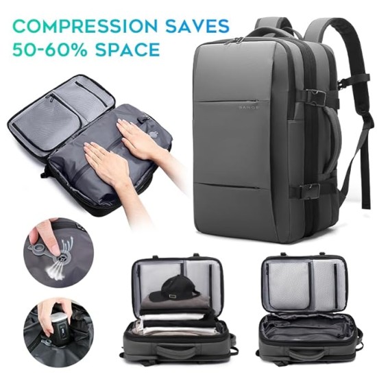Travel Backpack with Vacuum Compression - Grey