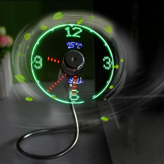 USB Fan Clock with Real Time Clock and Temperature Display