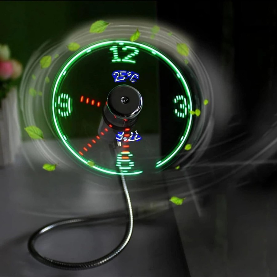 USB Fan Clock with Real Time Clock and Temperature Display (Summer Fan)