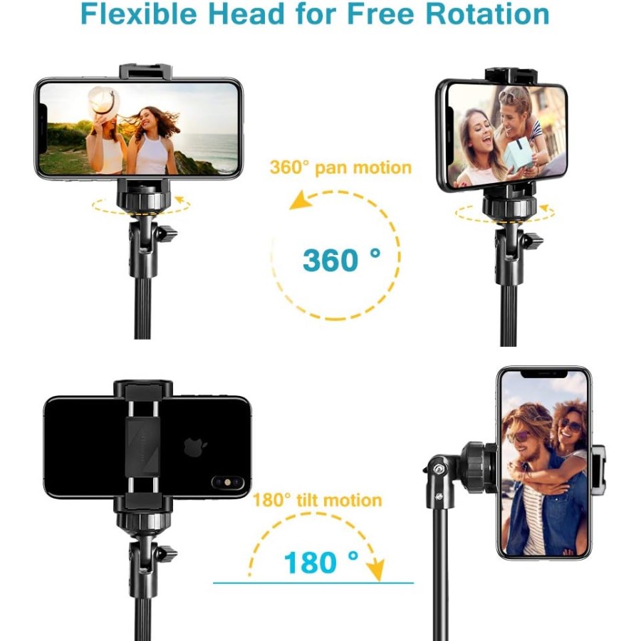 Selfie Tripod Stand with Bluetooth Remote – Compatible with Cameras & Mobile Phones