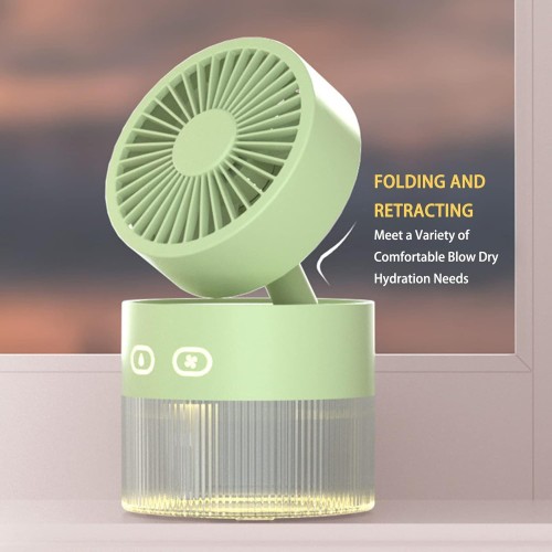 Foldable Small Desk Fan with Cool Breeze Humidification Spray