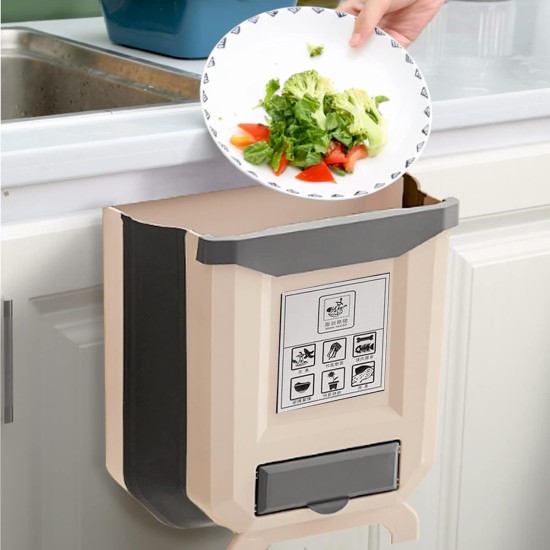 Foldable Kitchen Hanging Trash Can With Sink Filter Waste Bin