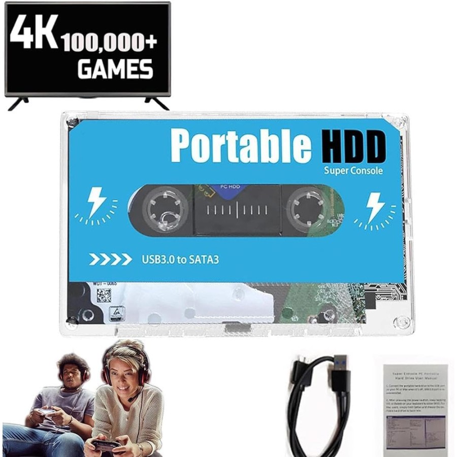  Pocket Super Console Retro Cassette Game Console 100K+ Games, 70 Emulators,