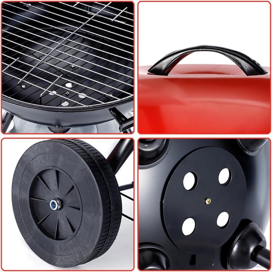 Portable Round Charcoal BBQ Grill Stove Portable Round Charcoal BBQ Grill Stove