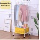 Metal Clothes Hanger with Built-In Fabric Storage Box geen box