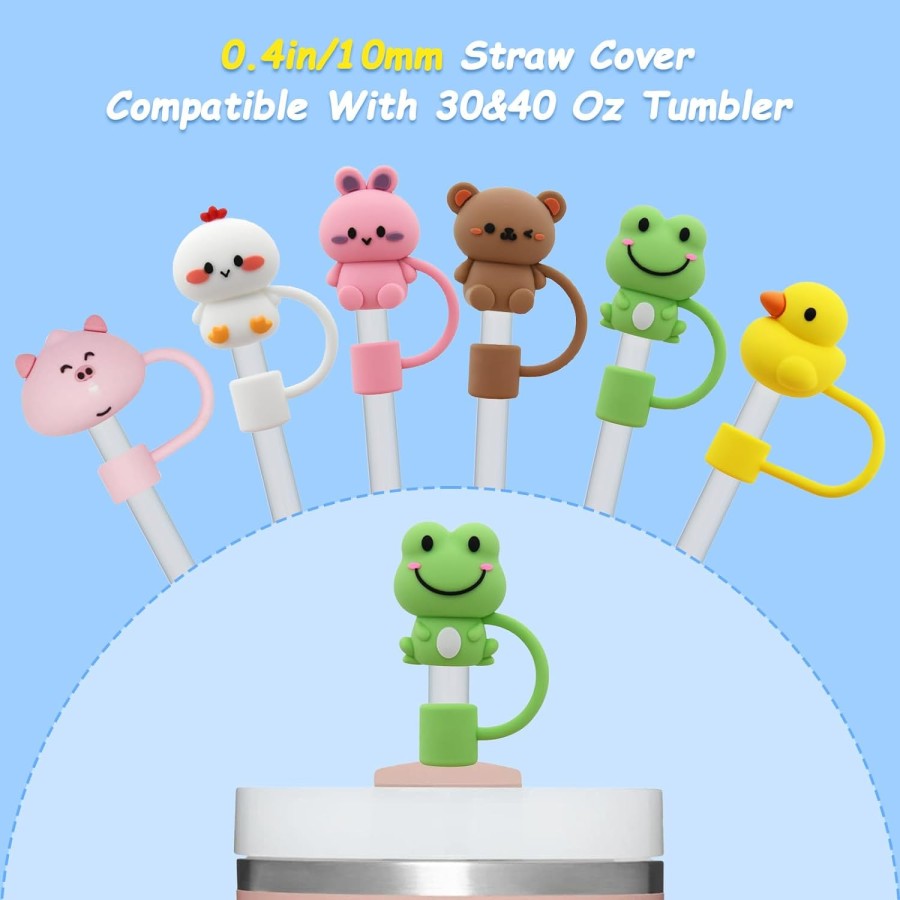 Cute Silicone Straw Tip Cover - Chicken Stanley 